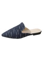 Shoes Woman 2024 Trend Ladies Casual Cowboy Pointed Toe Wrap Toe Flat Bottom Sandals Sandals Women Comfortable Half dragging 35 mėlyna