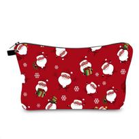 Women Christmas Print Cosmetic Bag Toiletries Organize Travel Storage Case ADM