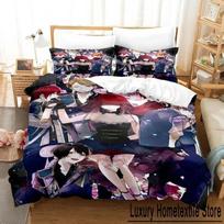 Ensemble Stars Lovos Patalynės Komplektas Viengulis Twin Pilnas Karalienės Karaliaus Dydžio Lovos Komplektas Suaugusiųjų Vaikų Miegamojo Antklodės Užvalkalų Rinkinys 3D Anime Paklodės Rinkinys 70x133cm 2pcs blue