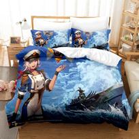 3D Printing Anime Game Dungeon & Fighter Bedding Set Single Double King Bed Set Children's Bedroom Duvet cover Set Home Textiles EU Twin 135x200cm gray