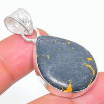 Bumblebee Jasper Handmade 925 Sterling Silver Gift Pendant 1.69  d0A31 gray