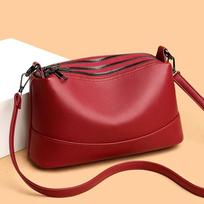 Fashion Shoulder Bag For Women Messenger Bags Ladies Versatile PU Leather High-capacity Crossbody Bags Zipper Female Bag ARI 26x10x16cm raudona