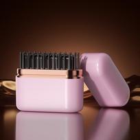 Compact Wireless Hair Comb: Damage-Free, Negative Ion Straightener & Curler large capacity rožinė