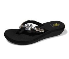 New Women's Spring/Summer Herringbone Slippers Round Head and Large Diamond Anti Slip Sloping Heel Slippers  Shoes for Women 35 juoda