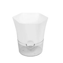 Savaime laistomas gėlių vazonas Plastikinis augalų vazonas Dvisluoksnis baltas vazonas Hidroponika Medvilninė virvė Savaime sugeriantis Tingus vazoninis dekoras XS-Diameter 9cm