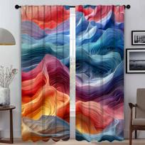 Blackout Kitchen Curtains for Bedroom Dream Dopamine Color Modern Living Room Curtains 2 Pieces Partition Shades Window Curtain W50xH70cmx2pcs-CL