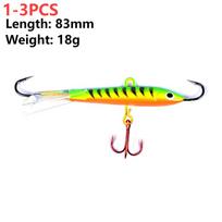 3-1 vnt Spalvingi Balancers Žieminės žūklės masalai, 8,3 cm 18 g žirgų žirklėjimas su Minnow profilio kietu masalu Pesca poledinės žvejybos masalas 1 PC žalia