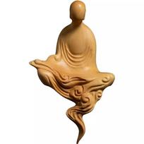 Huangyang wood ,Chinese Zen style, formless Buddha,carving crafts, creative solid wood, exquisite Buddha statue ornaments šviesiai žalios spalvos