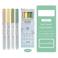 4pcs/set Painting Graffiti Marker Pen for Student Sweet Korean Fashion Gradient Color Scrapbook Journal Pen DIY Decor Paint Pen žalia