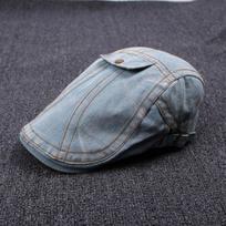Ladies Washed Denim Beret False Pocket Forward Hat Outdoor Fashion Casual Visor Painter Hat Adjustable