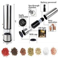1 Pc Stainless Steel Electric Pepper Grinder Spices Sea Salt Kitchen Outdoor Barbecue Seasoning Coarser Adjustment Cooking Tools black