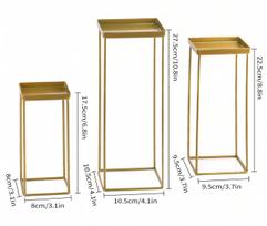 „Leeseph“ mini serviravimo padėklų rinkinys iš 3 keksų stovo, metalinių stovų / maisto vitrinų stovų, stačiakampių patiekimo lėkštės metalinių padėklų