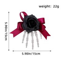 Halloween Skeleton Hand Skeleton Hairpin Ghost Festival Horror Rose Bow Ghost Hand Side Hairpin Party Hairpin black