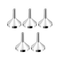 5Pcs Mini metal Aluminum Funnel Kitchen Oil Liquid Funnel with Detachable Filter Wide Mouth Funnel for Canning Kitchen Tools white