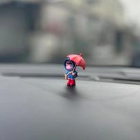 Mieli skėtis, pora, automobilio vidaus apdaila, veiksmo figūrėlės, automatinio galinio vaizdo veidrodžio prietaisų skydelio papuošalai automobilių priedams raudona