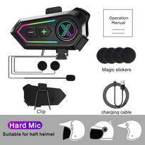 Bluetooth 5.4 Motorcycle Helmet Headset Waterproof Handfree Call Phone Kit Wireless Earphone MP3 Music Player with Ambient Light