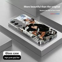 N174 Japoniško anime Ataka Titanų meno telefono dėklas iPhone 16 15 Pro Max Samsung S24 S23 A54 A35 Redmi Note13 Pro padengtas rėmas grūdinto stiklo dangtelis for iPhone 6/6S black