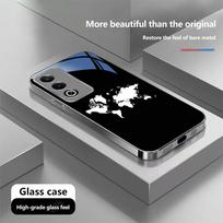 N210 World Map Lovely Design Phone Case for iPhone 16 15 Pro Max 8 Samsung S24 S23 A54 A35 A25 Redmi Note 13 12 Pro Plated Frame Tempered Glass Cover for iPhone 6/6S