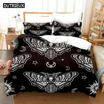 3D The Skull Skeleton Moths Mandala Bedding Sets Duvet Cover Set With Pillowcase Twin Full Queen King Bedclothes Bed Linen 70x133cm 2pcs black