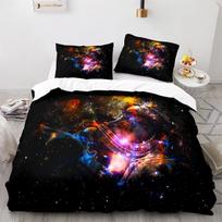 Galaxy Duvet Cover Set, Astronaut 3 Piece Bedding Set Outer Space Queen Quilt Cover,King/Full/Twin Size Comforter Cover for Boys 70x133cm 2pcs white