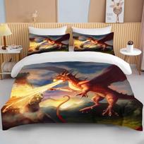 Piktu Ugnies Drakonu Vaikų Antklodės Užvalkalų Rinkinys JK Vienvietis Dvigulis Karališkas JAV Twin Pilnas Queen anime Lovos Patalynė lovos komplektas EU single(135x200cm)