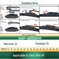 Chery Weilin H3/H5/X5/V5/V8 Universalus Tylus Berėmis Valytuvo Gumos Pjūklas black