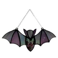Halloween Bat Stained Glass Suncatcher - Indoor And Outdoor Bat Decor Hanging Practical Durable a gray