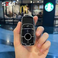 Madingas TPU automobilio nuotolinio valdymo pulto rakto dėklo dangtelis, skirtas Mercedes Benz ACESG klasės GLC CLE CLA GLB GLS W177 W205 W213 W222 X167 AMG juoda