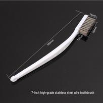 Nerūdijančio plieno, vario vielinis šepetys rūdžių šalinimui ir valymui Small stainless steel toothbrush (3*10 rows) white