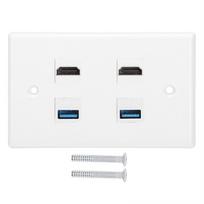2 HDMI Female to Female Buckle 2USB Buckle Wall Plate Panel for Home Hotel
