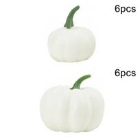 6/12 vnt. Helovino dirbtiniai maži putplasčio moliūgai Imitacijos rekvizitai Namų vakarėliui 6pcs s+6pcs l white