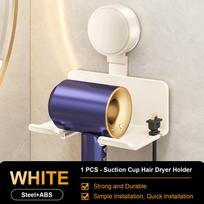 Hair Dryer Holder Wall Dryer Cradle Straightener Stand Hairdryer Organizer Box Toilet Blower Holder Shelf Bathroom Accessories white