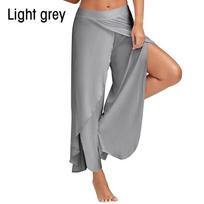 Women's Summer Ice Cold Wide Leg Pants Thin Pants Loose Large Size Yoga Pants 5XL gray