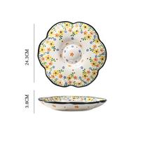 Retro Gėlių Sushi Lėkštė Kūrybinga Namų Vaisių Lėkštė Skanūs Patiekalai Keraminės Lėkštės Lengvas Prabangus Kinų Stiliaus Koldūnų Indai white
