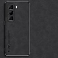 Prabangus verslo retro odinis telefono dėklas, skirtas Infinix Hot 50 Pro Plus Note 40 Pro Plus Hot 50 4G 5G, atsparus smūgiams, apsaugantis nuo kritimo, apsauginis dėklas Infinix Hot 50 Pro+ Plus juoda