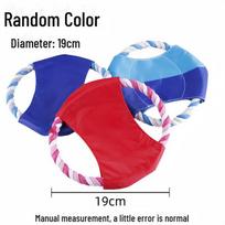 Mazgas Naminių gyvūnų žaislas Medvilninė virvė Frisbis - Dresūrai ir dygstančių dantų malšinimui šunims ir katėms Cotton Rope Frisbee 19cm - 75g red