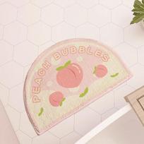 Ins Simple Semicircular Absorbent Bathroom Floor Mat Thickened Non Slip Carpet Bathroom Toilet Toilet Toilet Door Foot Mat 50 * 80cm
