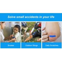 100Pcs Blue Indicator Bandages Kitchen Adhesive Rectangular Plasters for Cook mėlyna