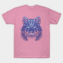 T Shirt Women Wolf Harajuku Print Kawaii Tshirt Summer Short Sleeve Female T-Shirt Top Tee S blue