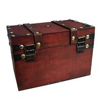 Wooden Password Lock Jewelry Storage Box Retro Trinket Case Handmade Container black