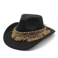 Retro Hat, Men's and Women's Jazz Flat Brimmed Hat, Woolen Top Hat, Felt Hat M（56-58cm） juoda