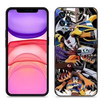 Digital Monster Digimon Phone Case For Apple iPhone 12 13 Mini 11 14 15 Pro Max 7 8 Plus X XR XS SE 2020 Black Silicone Case iPhone 11 Pro