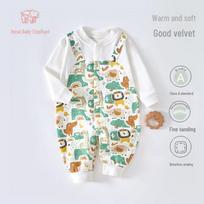 Grynos medvilnės ilgomis rankovėmis kūdikio kombinezonas: Pavasarinis/Rudens šliaužiojimo drabužėlis 59 (0-3 months) white