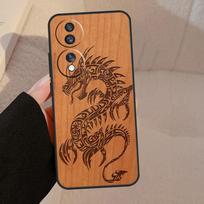 Turtle Elephant Dragon Wood Case For Honor X9b X9a X8a X7a X6a X6 X7 X8 X9 8X 9X Honor Magic 5 Pro 50 70 90 Lite Cover Honor X6a brown