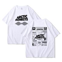 „Arctic Monkeys“ įkvėpti marškinėliai – albumų sąrašas „Doodle Print“ vintažiniai marškinėliai Vyriški, moteriški „Hip Hop Punk“ trumpomis rankovėmis marškinėliai Gatvės drabužiai S white