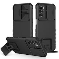 OPPO A15 A15S A16 A16S A16K A16E dėklas tvirtas šarvuotas stovas laikiklis galinis dangtelis OPPO A52 A72 A53 A53S A54 A55 A36 A76 A95 A96 For OPPO A15 juoda
