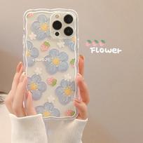 Tulip Phone Case for Apple iPhone16promax-Wavy Tulip Cute Bear Butterfly Shockproof Soft Silicone Cover on iPhone16/15/14/13/12/11/Pro/Promax/Plus 7p/8plus beige