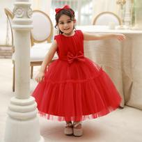 Girls' Mesh Princess Tutu Dress - Flower Girl or Birthday Outfit 5T (120 cm) raudona