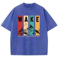 Wake In The Mountains Portrait Men'S T-Shirts Comfort Personality Tee Clothing Outdoor Holiday T Shirts Holiday Cotton Clothing S