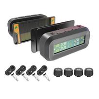 Smart Solar TPMS Car Tire Pressure Monitoring System Digital Color Screen Auto Security Alarm with 4 Sensors for Vehicles
